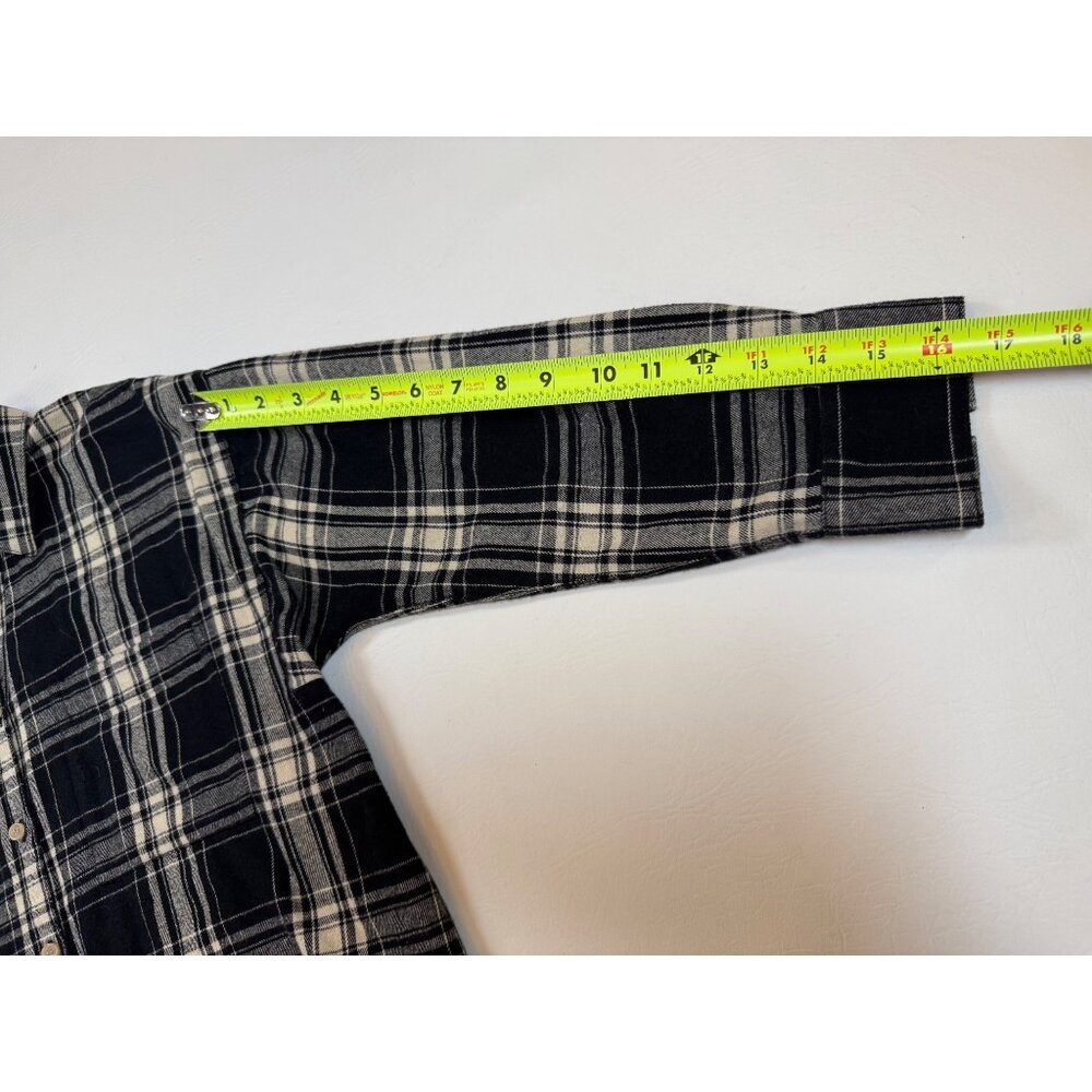 Madewell Womens Plaid Button-Down Shirt Black & Beige Cotton Size S (FF277) - Picture 5 of 7